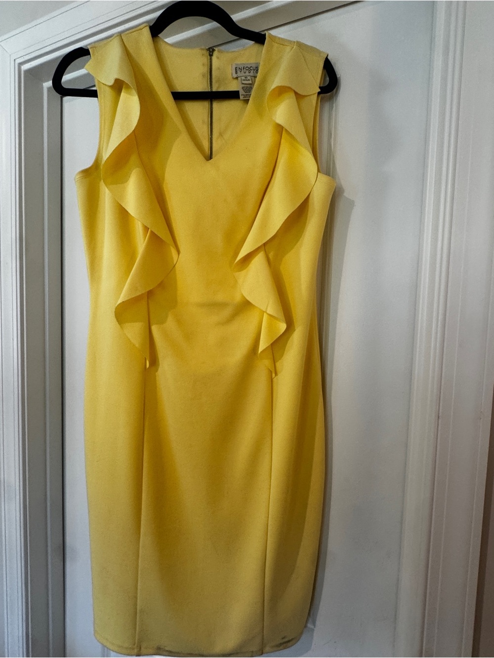 Yellow Ruffle Sheath Dress